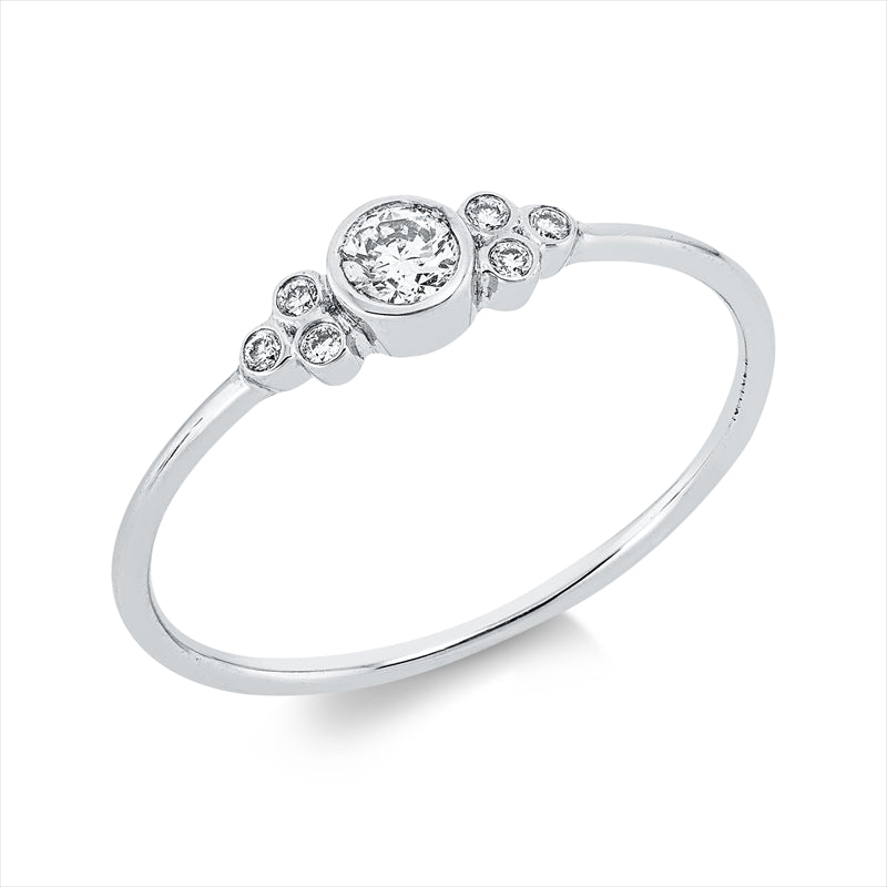 Ring    aus 750/-18 Karat Weißgold mit 7 Diamanten 0