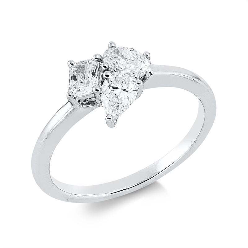 Ring    aus 750/-18 Karat Weißgold mit 3 Diamanten 0