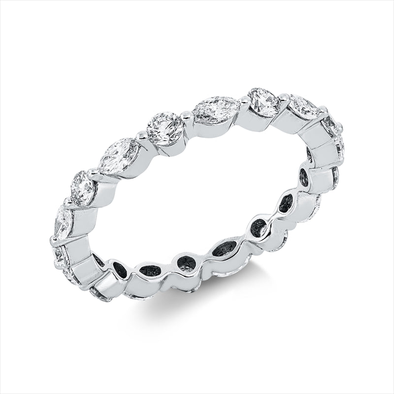 Ring    aus 750/-18 Karat Weißgold mit 18 Diamanten 1 ct