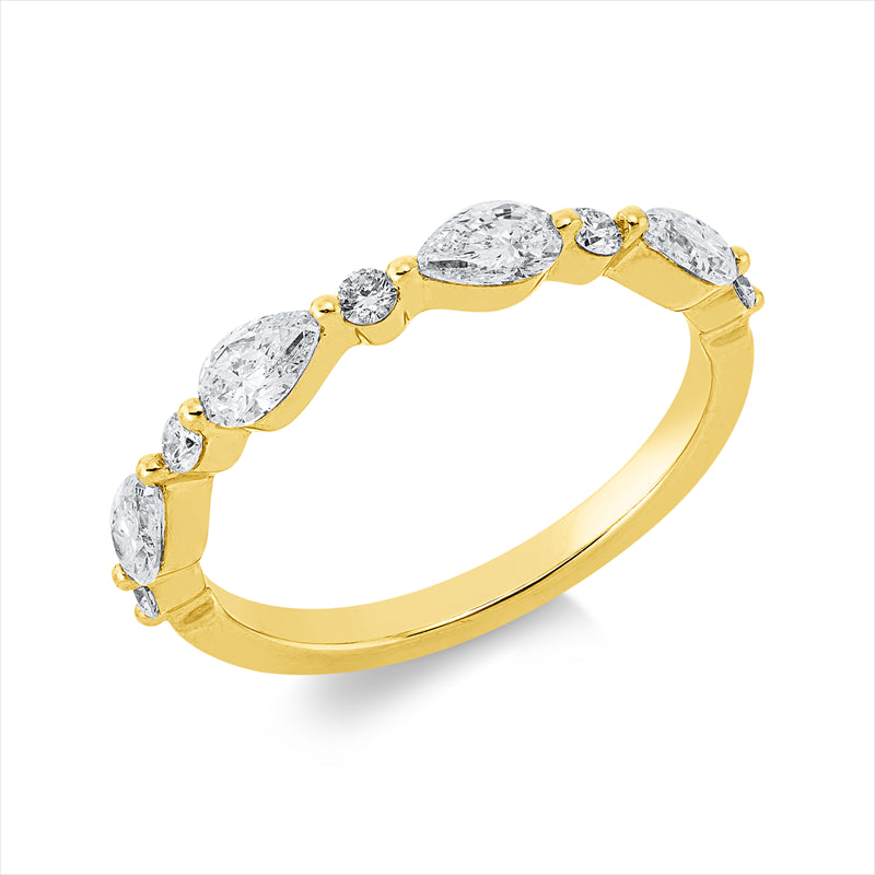 Ring    aus 750/-18 Karat Gelbgold mit 9 Diamanten 0