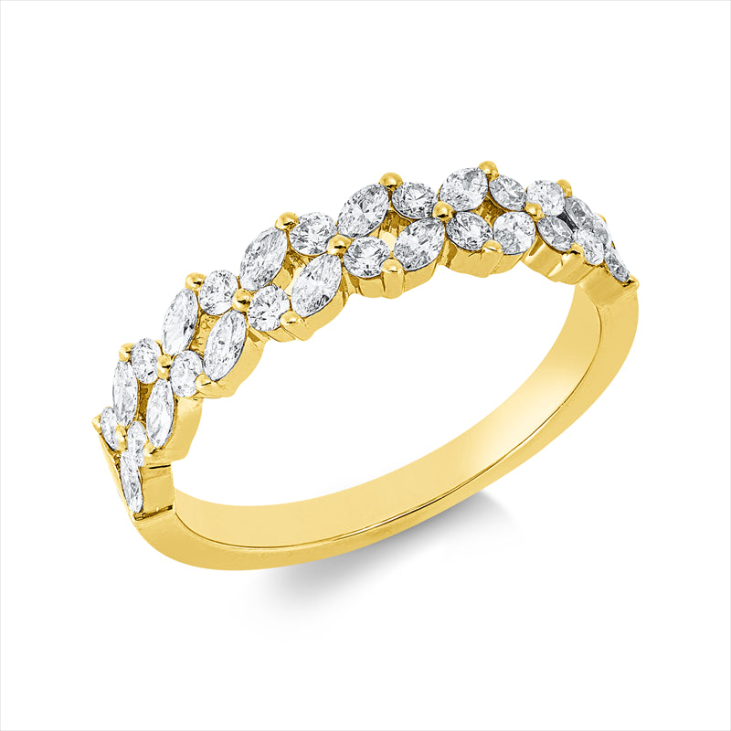 Ring    aus 750/-18 Karat Gelbgold mit 28 Diamanten 0