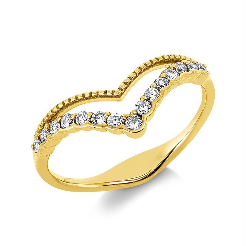 Ring    aus 750/-18 Karat Gelbgold mit 15 Diamanten 0