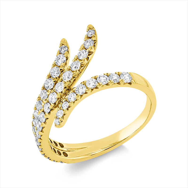 Ring    aus 750/-18 Karat Gelbgold mit 40 Diamanten 0