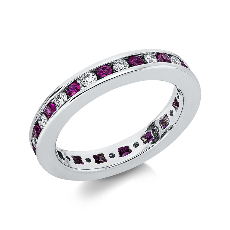 Ring mit Rubin  aus 750/-18 Karat Weißgold mit 16 Diamanten 0