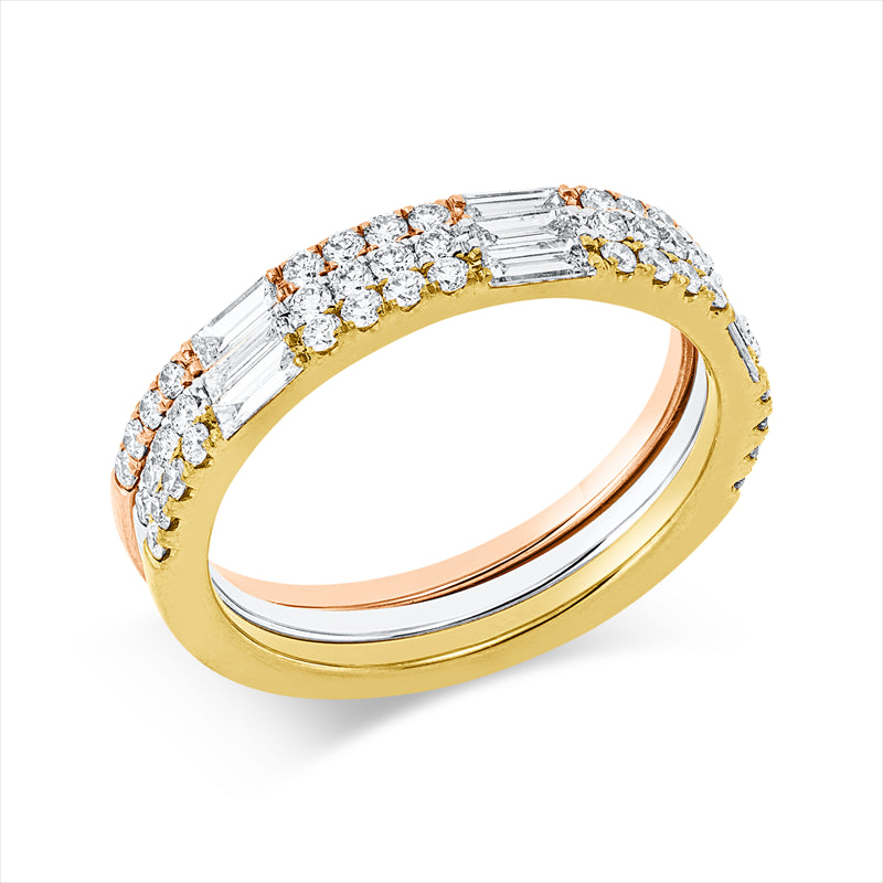 Ring    aus 750/-18 Karat Weißgold / Gelbgold / Rotgold mit 57 Diamanten 0