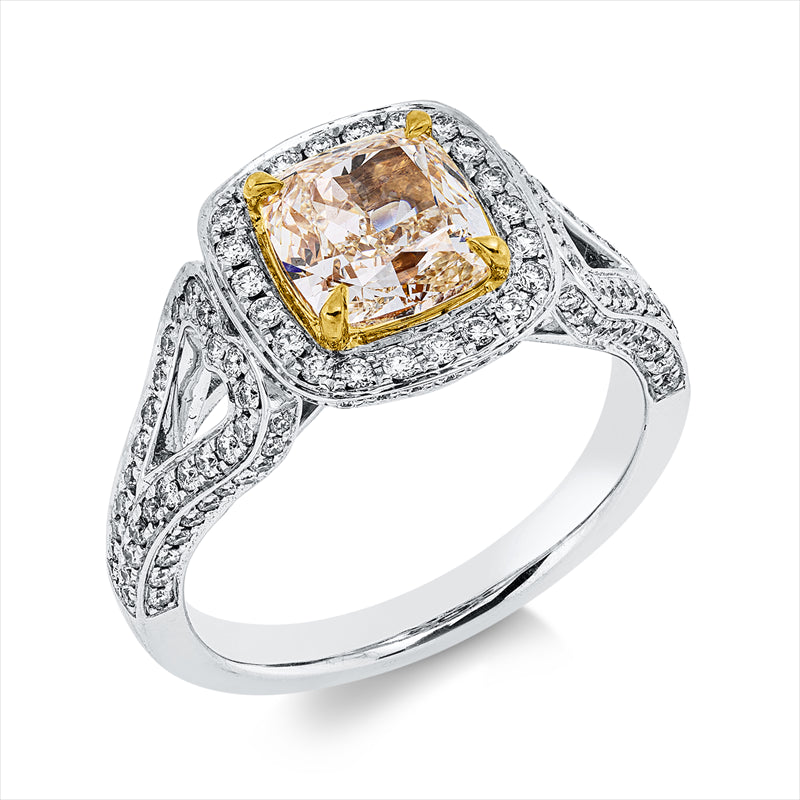 Ring    aus 750/-18 Karat Weißgold / Gelbgold mit 135 Diamanten 2