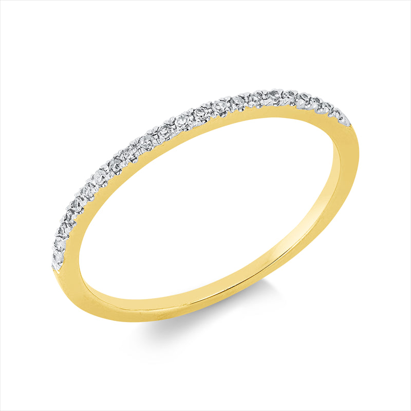 Ring    aus 585/-14 Karat Gelbgold / Weißgold mit 22 Diamanten 0
