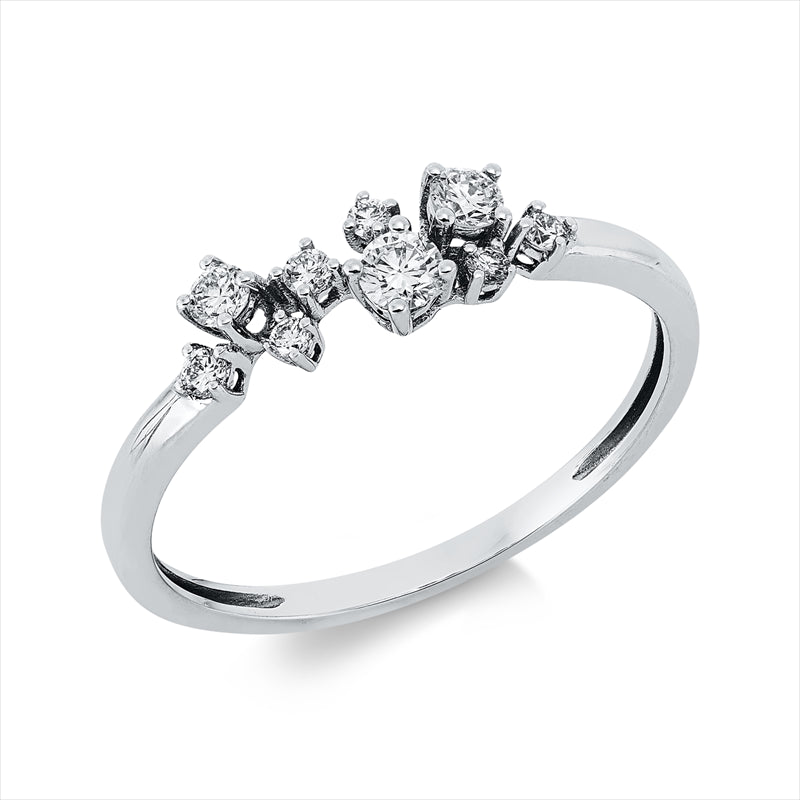 Ring    aus 585/-14 Karat Weißgold mit 9 Diamanten 0