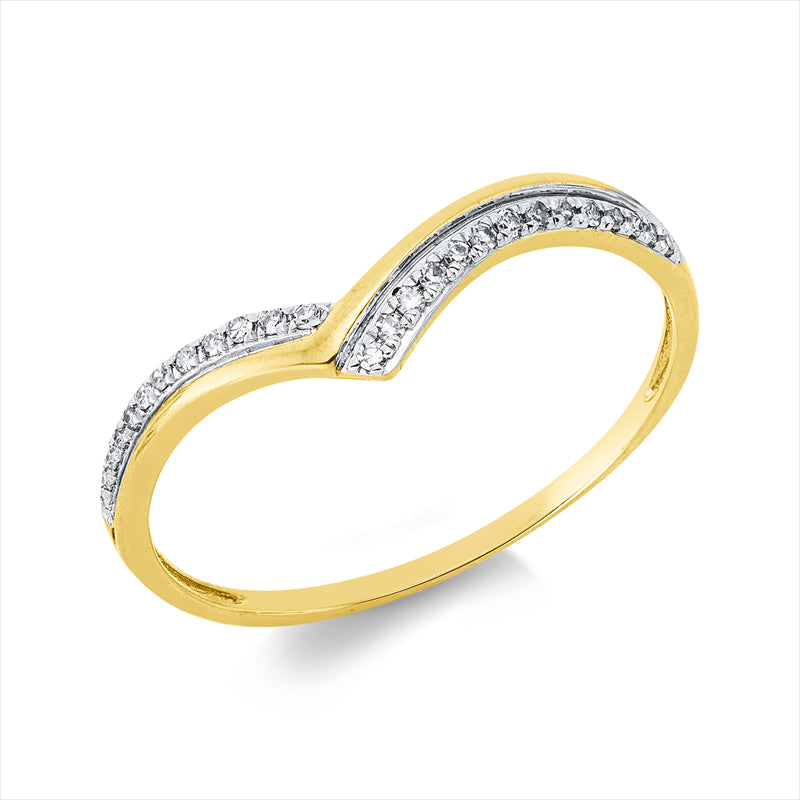 Ring    aus 585/-14 Karat Gelbgold / Weißgold mit 26 Diamanten 0
