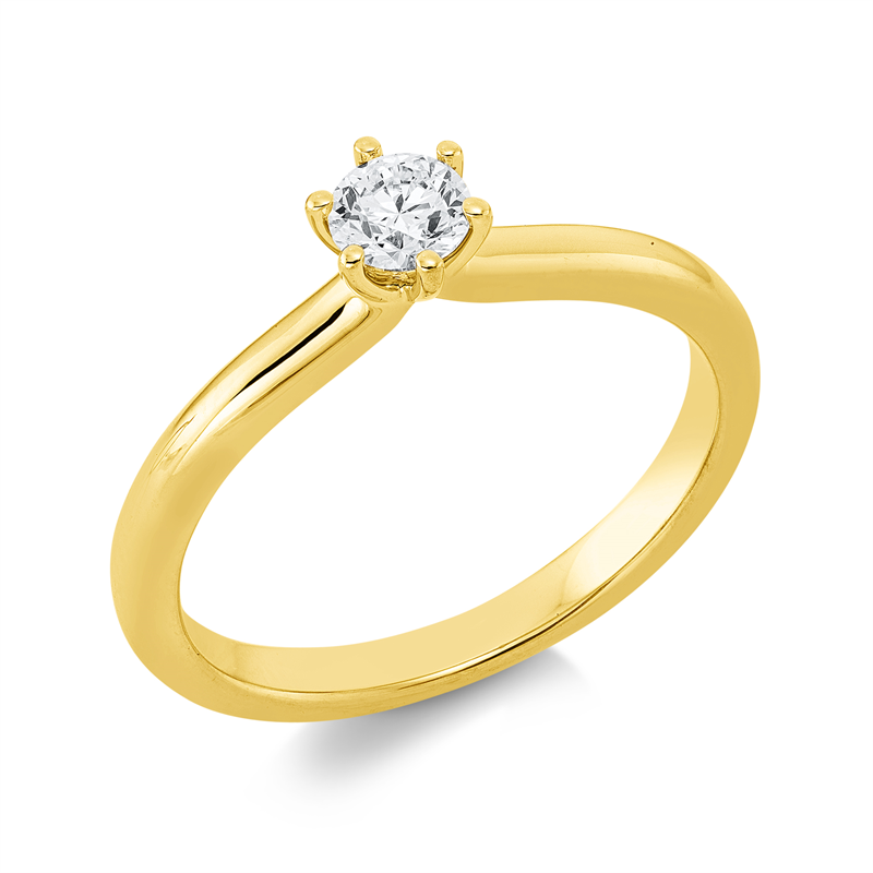 Ring    aus 750/-18 Karat Gelbgold mit 1 Diamant 0