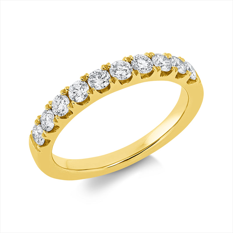 Ring    aus 750/-18 Karat Gelbgold mit 10 Diamanten 0