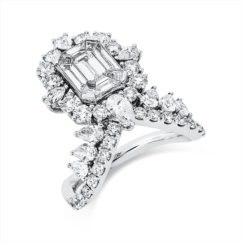 Ring    aus 750/-18 Karat Weißgold mit 49 Diamanten 2