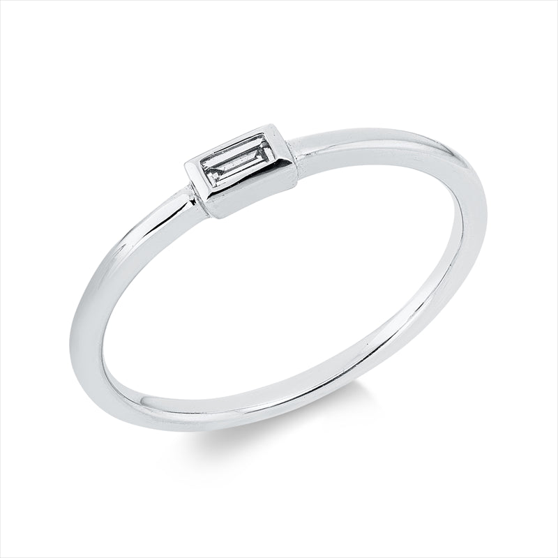 Ring    aus 750/-18 Karat Weißgold mit 1 Diamant 0