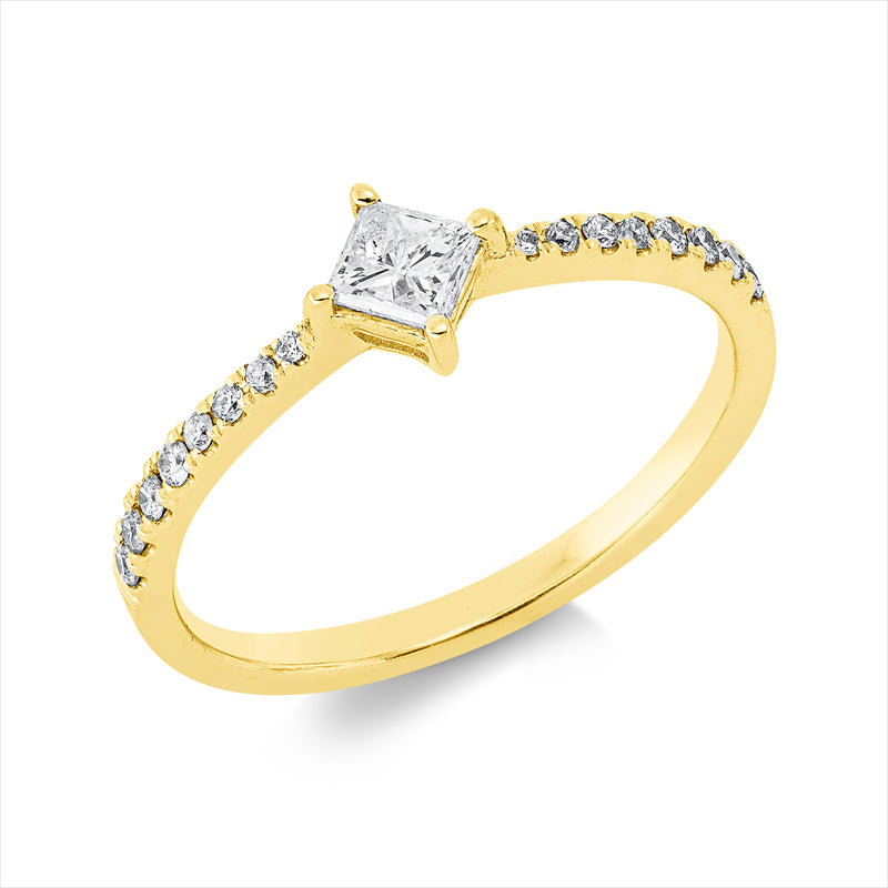 Ring    aus 585/-14 Karat Gelbgold mit 17 Diamanten 0