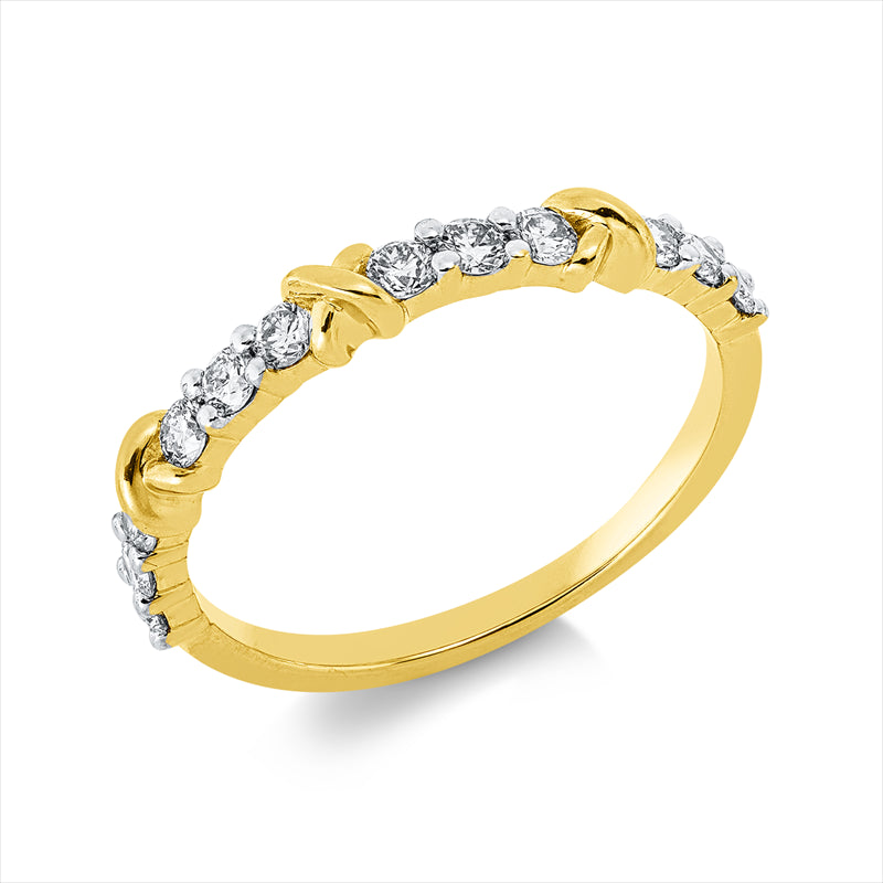 Ring    aus 750/-18 Karat Gelbgold / Weißgold mit 12 Diamanten 0