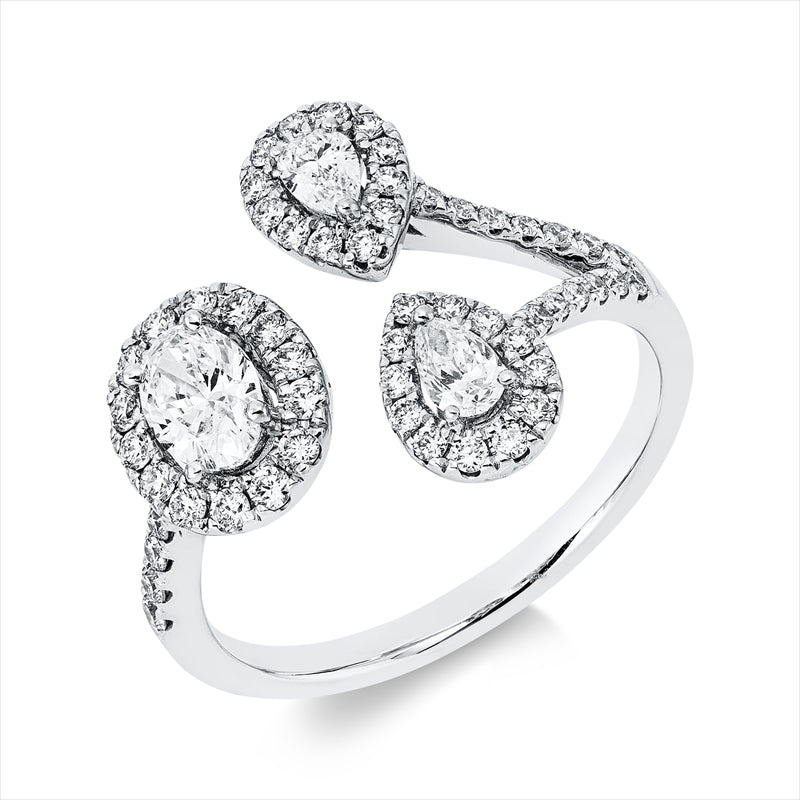 Ring    aus 750/-18 Karat Weißgold mit 60 Diamanten 1