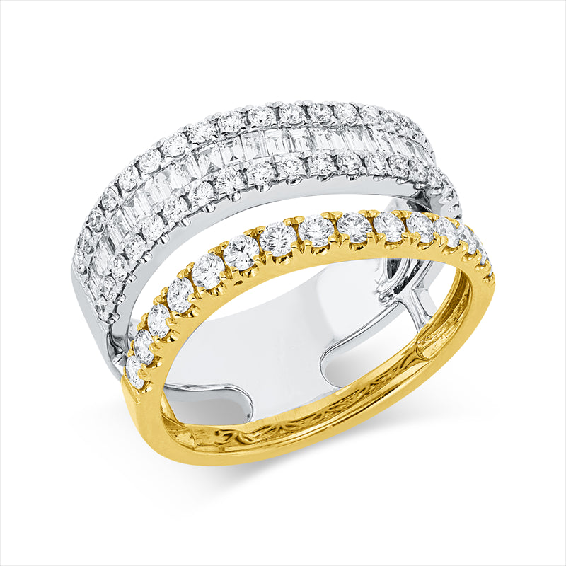 Ring    aus 750/-18 Karat Weißgold / Gelbgold mit 78 Diamanten 0