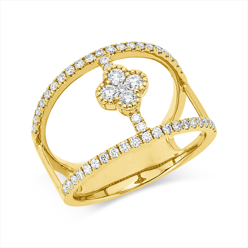 Ring    aus 750/-18 Karat Gelbgold mit 51 Diamanten 0