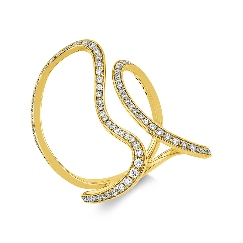 Ring    aus 750/-18 Karat Gelbgold mit 86 Diamanten 0
