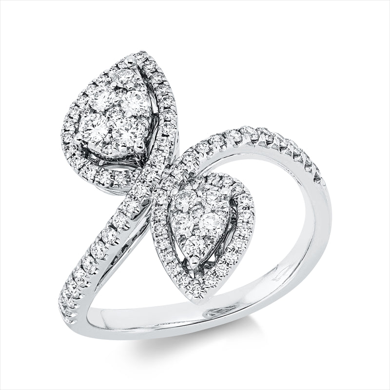 Ring    aus 750/-18 Karat Weißgold mit 90 Diamanten 0