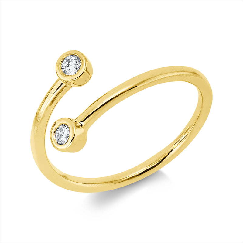 Ring    aus 750/-18 Karat Gelbgold mit 2 Diamanten 0