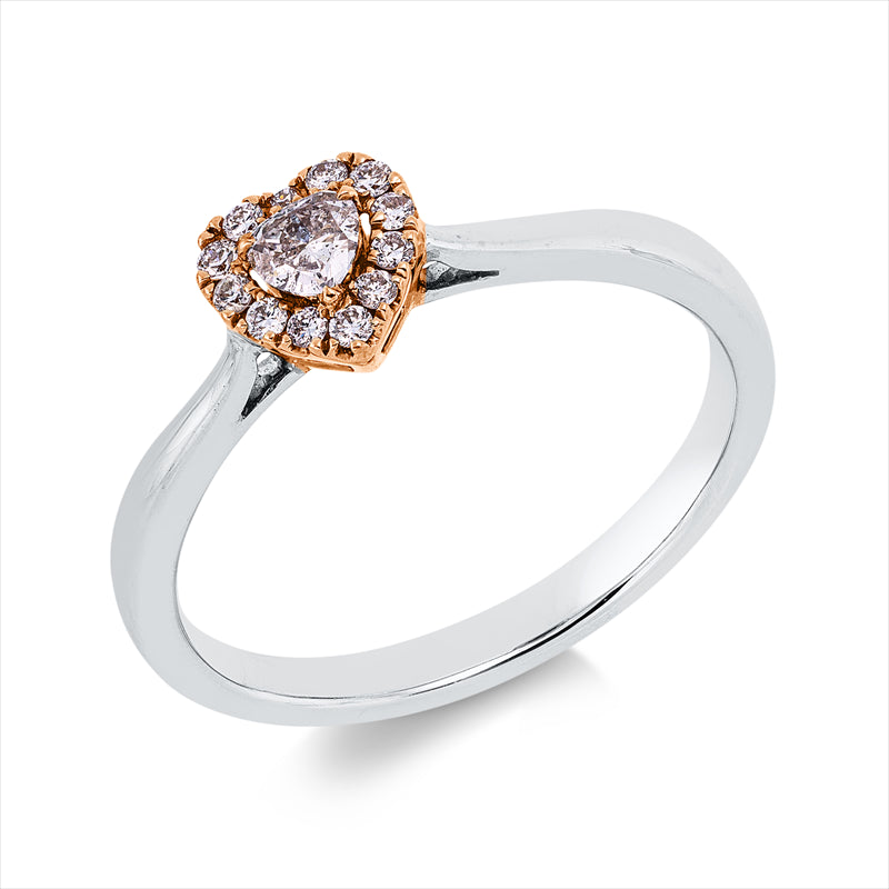 Ring    aus 750/-18 Karat Weißgold / Rotgold mit 13 Diamanten 0