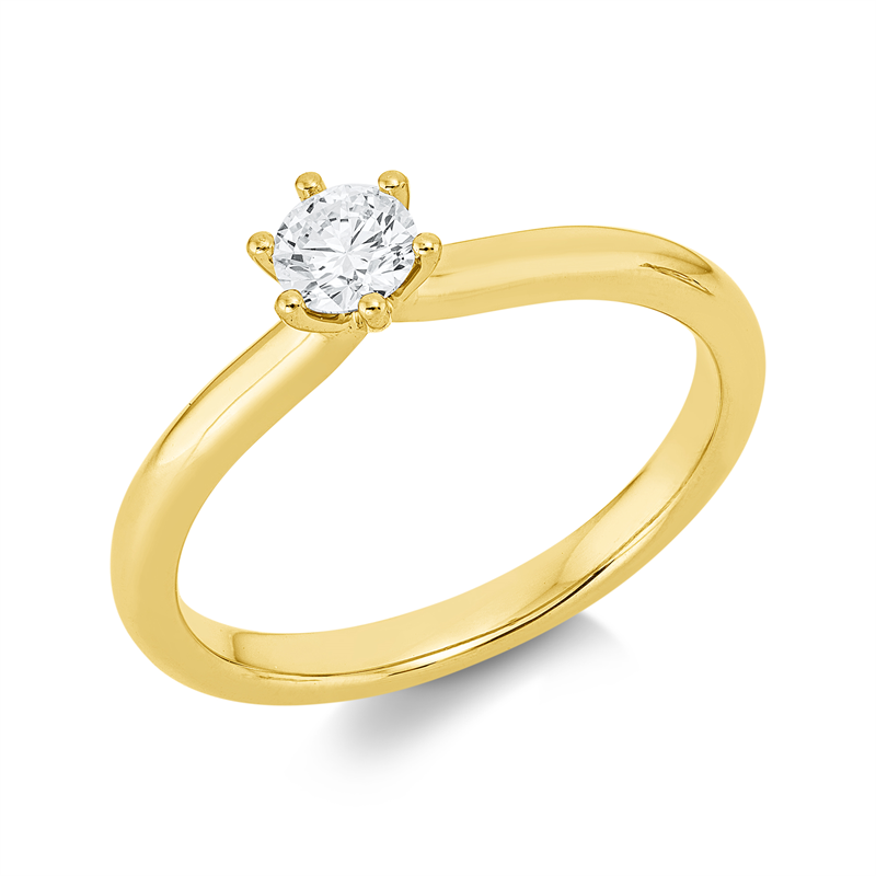 Ring    aus 750/-18 Karat Gelbgold mit 1 Diamant 0