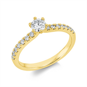 Ring    aus 585/-14 Karat Gelbgold mit 15 Diamanten 0