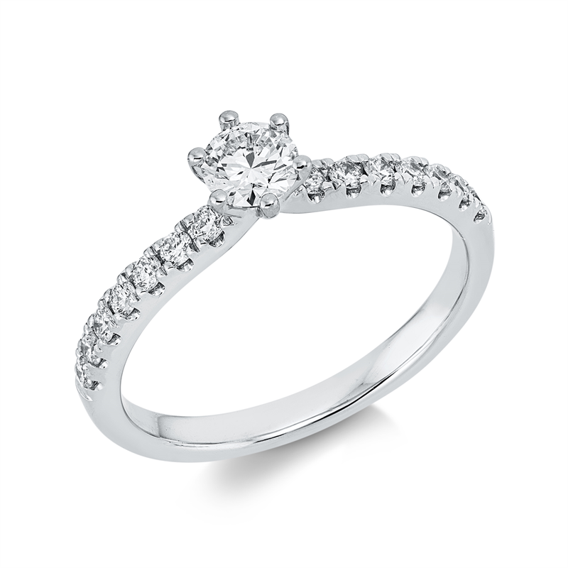 Ring    aus 585/-14 Karat Weißgold mit 15 Diamanten 0