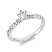 Ring    aus 585/-14 Karat Weißgold mit 15 Diamanten 0