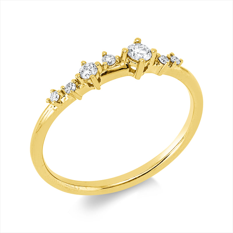 Ring    aus 750/-18 Karat Gelbgold mit 7 Diamanten 0