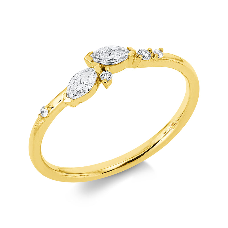 Ring    aus 750/-18 Karat Gelbgold mit 6 Diamanten 0