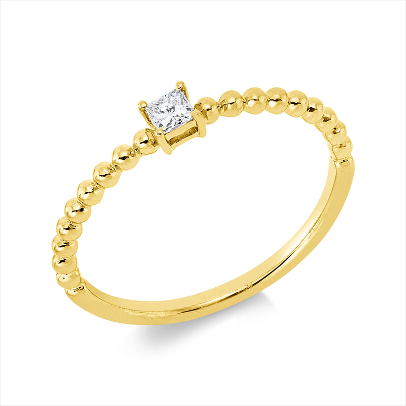 Ring    aus 750/-18 Karat Gelbgold mit 1 Diamant 0