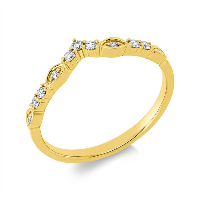 Ring    aus 750/-18 Karat Gelbgold mit 11 Diamanten 0