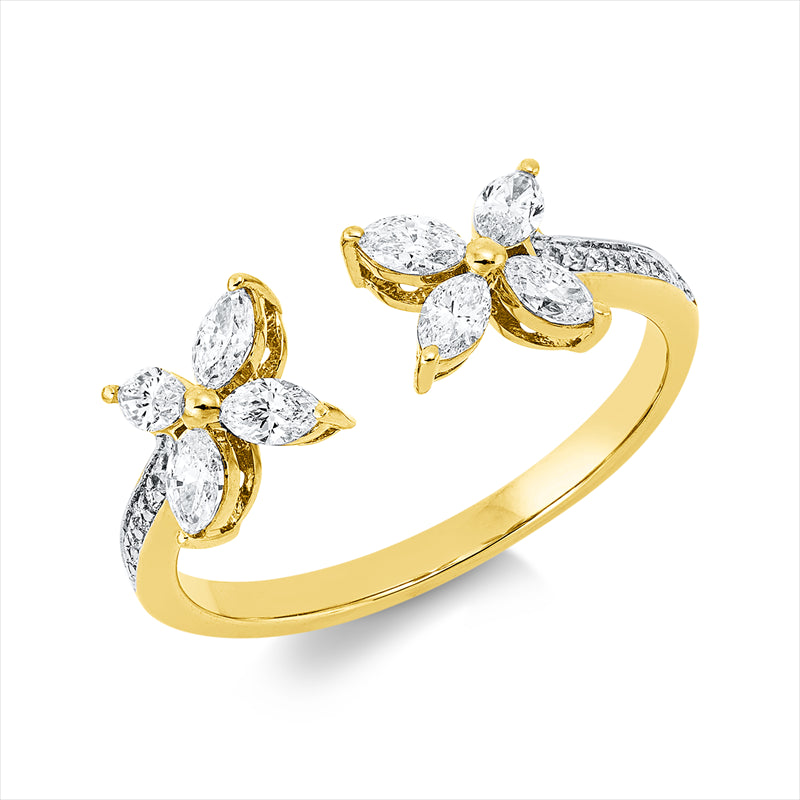 Ring    aus 750/-18 Karat Gelbgold / Weißgold mit 24 Diamanten 0