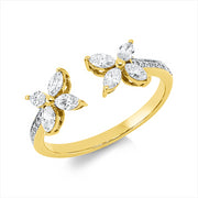 Ring    aus 750/-18 Karat Gelbgold / Weißgold mit 24 Diamanten 0