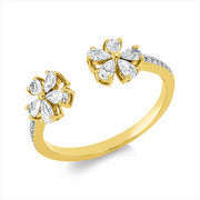 Ring    aus 750/-18 Karat Gelbgold / Weißgold mit 22 Diamanten 0