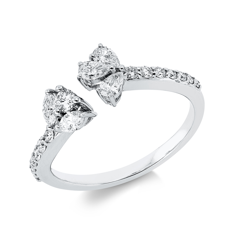 Ring    aus 750/-18 Karat Weißgold mit 20 Diamanten 0