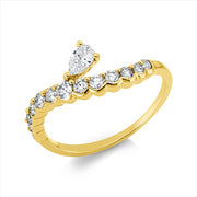 Ring    aus 750/-18 Karat Gelbgold mit 14 Diamanten 0