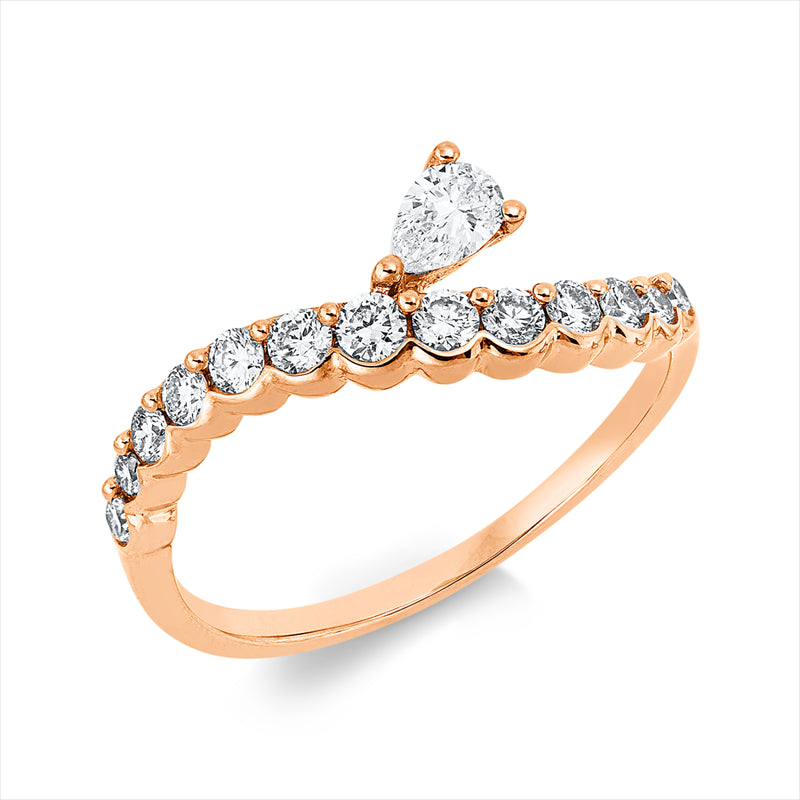 Ring    aus 750/-18 Karat Rotgold mit 14 Diamanten 0