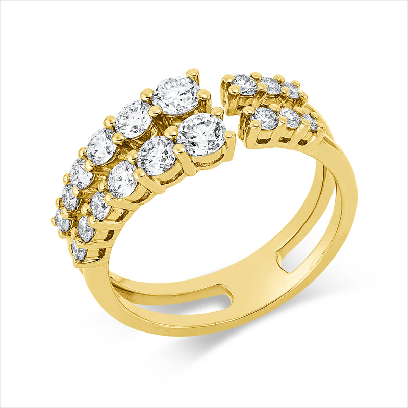Ring    aus 750/-18 Karat Gelbgold mit 18 Diamanten 0