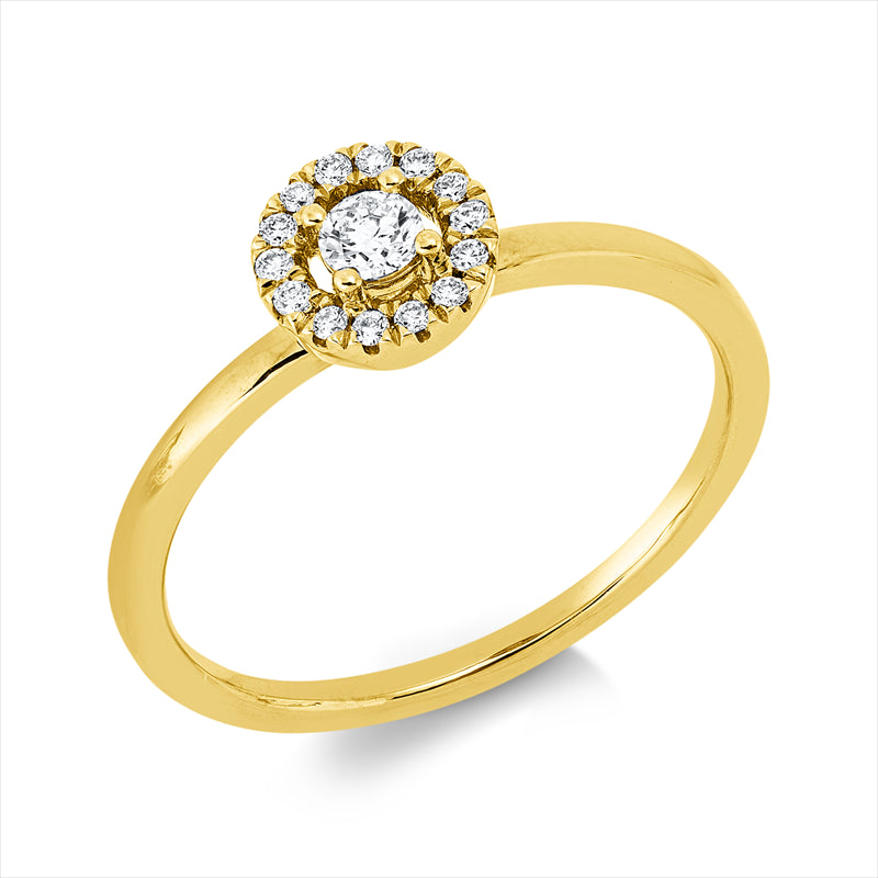 Ring    aus 750/-18 Karat Gelbgold mit 15 Diamanten 0
