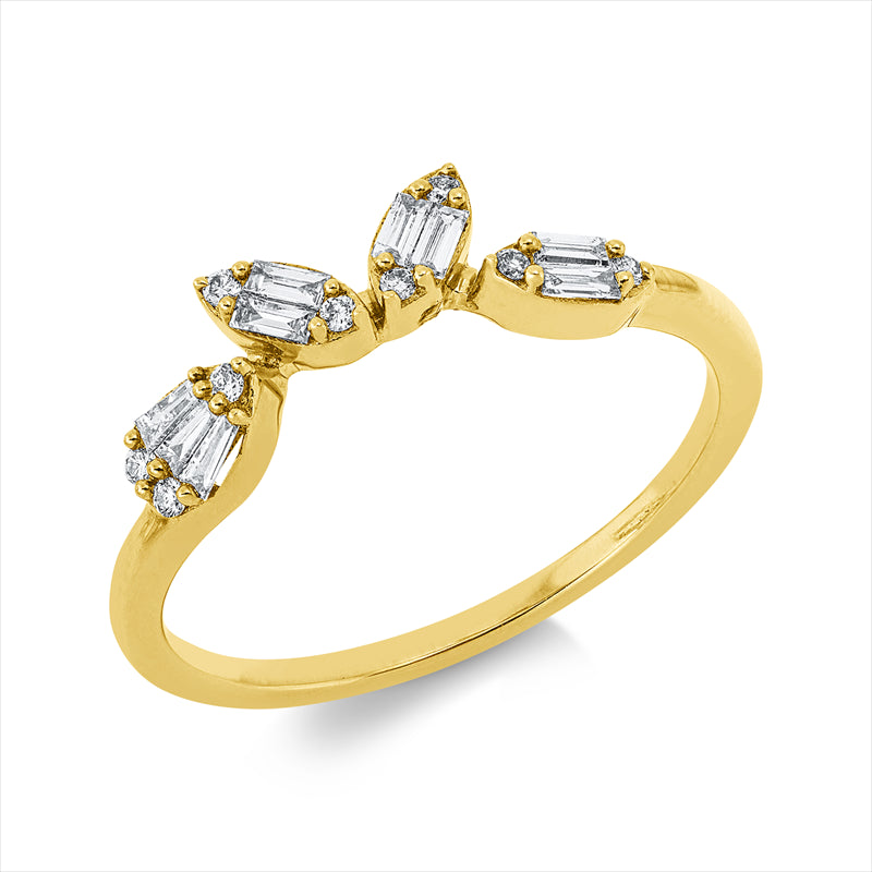Ring    aus 750/-18 Karat Gelbgold mit 18 Diamanten 0