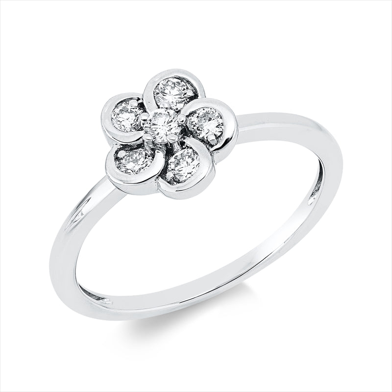 Ring    aus 750/-18 Karat Weißgold mit 6 Diamanten 0