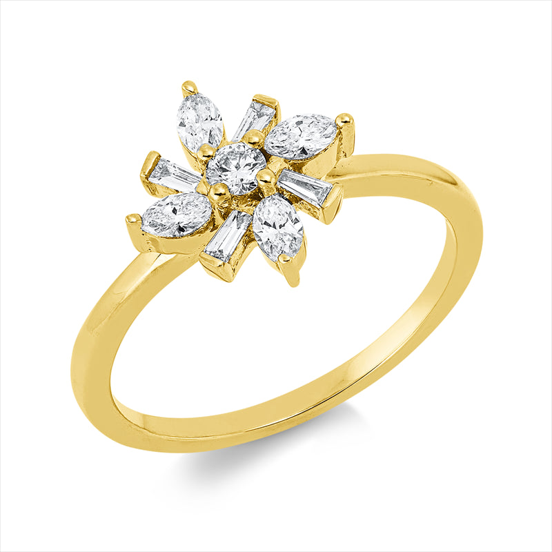 Ring    aus 750/-18 Karat Gelbgold mit 9 Diamanten 0