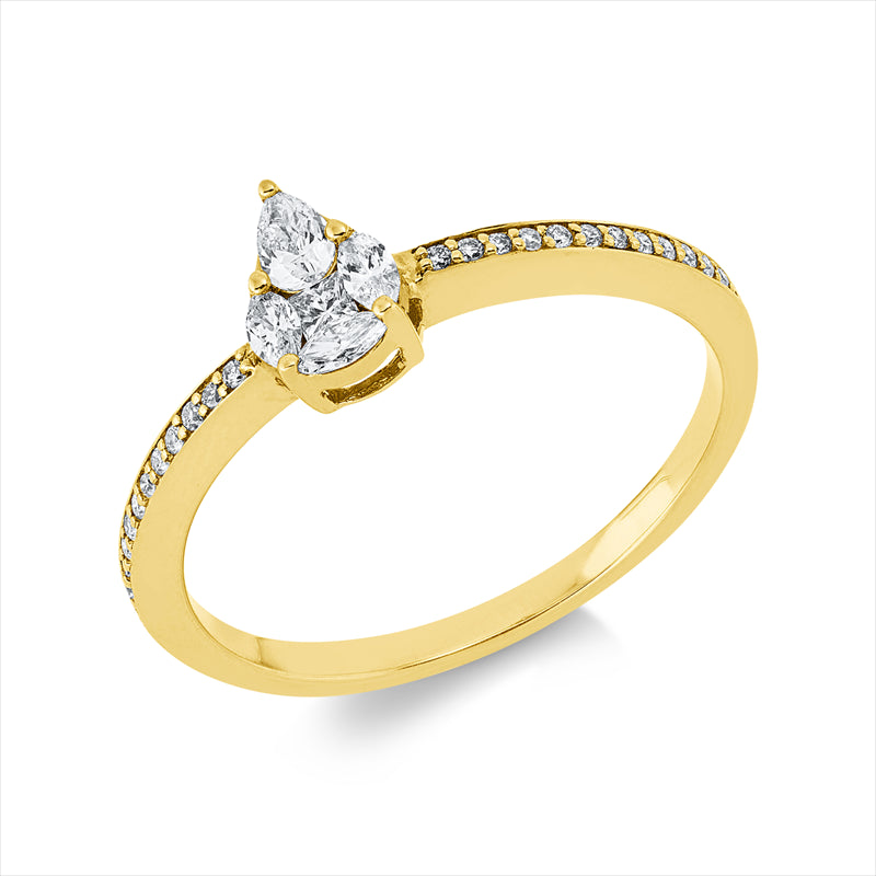 Ring    aus 750/-18 Karat Gelbgold mit 29 Diamanten 0