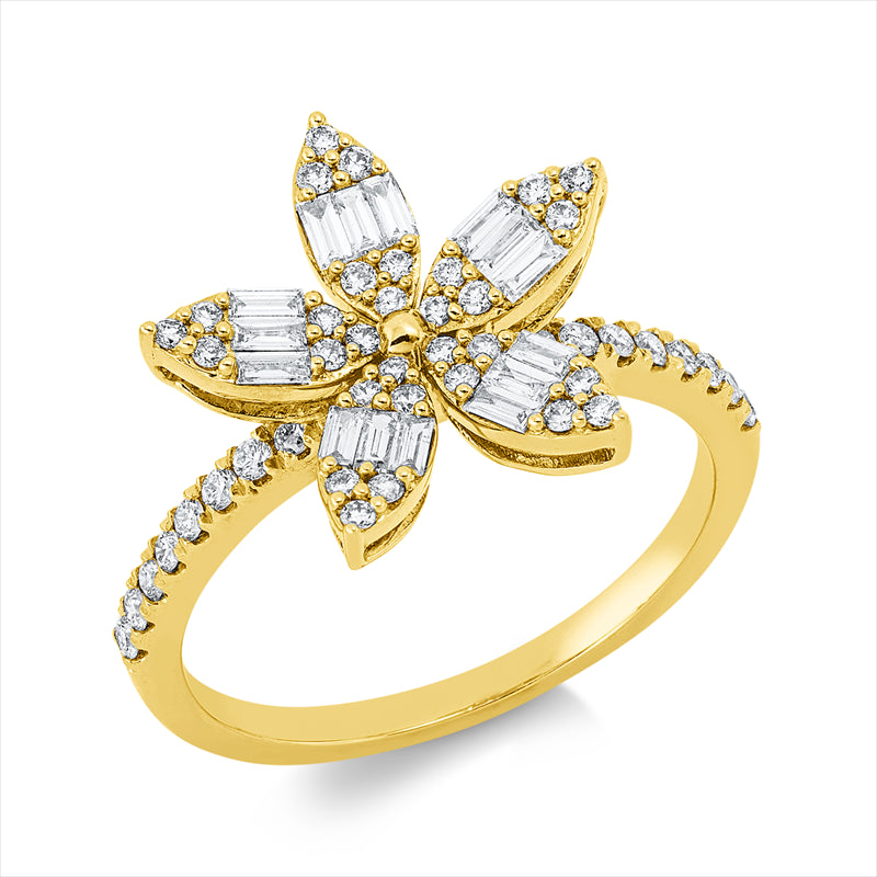 Ring    aus 750/-18 Karat Gelbgold mit 61 Diamanten 0
