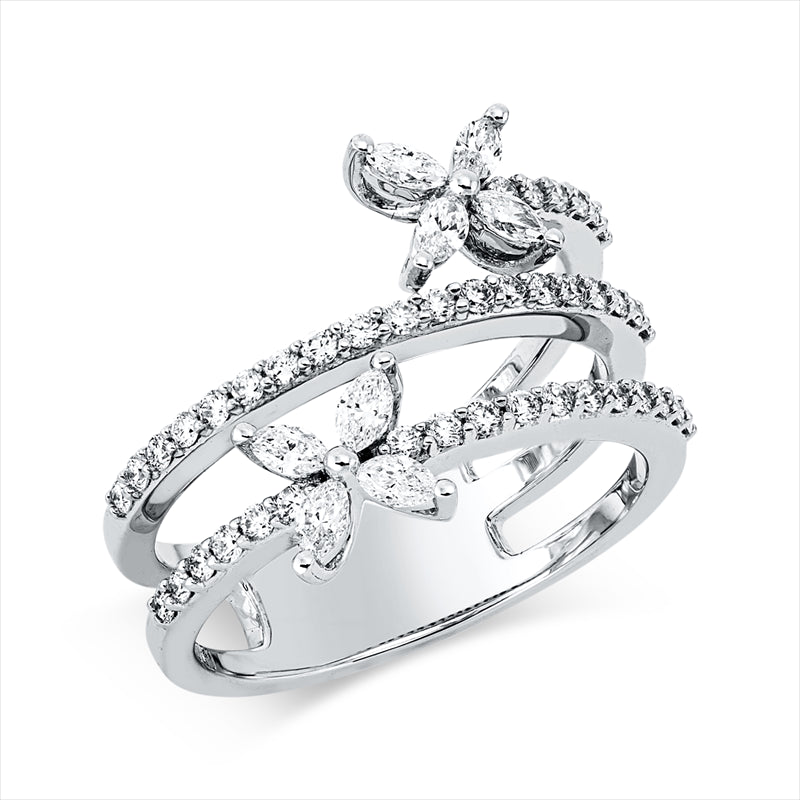 Ring    aus 750/-18 Karat Weißgold mit 50 Diamanten 0