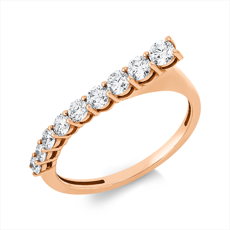 Ring    aus 750/-18 Karat Rotgold mit 9 Diamanten 0