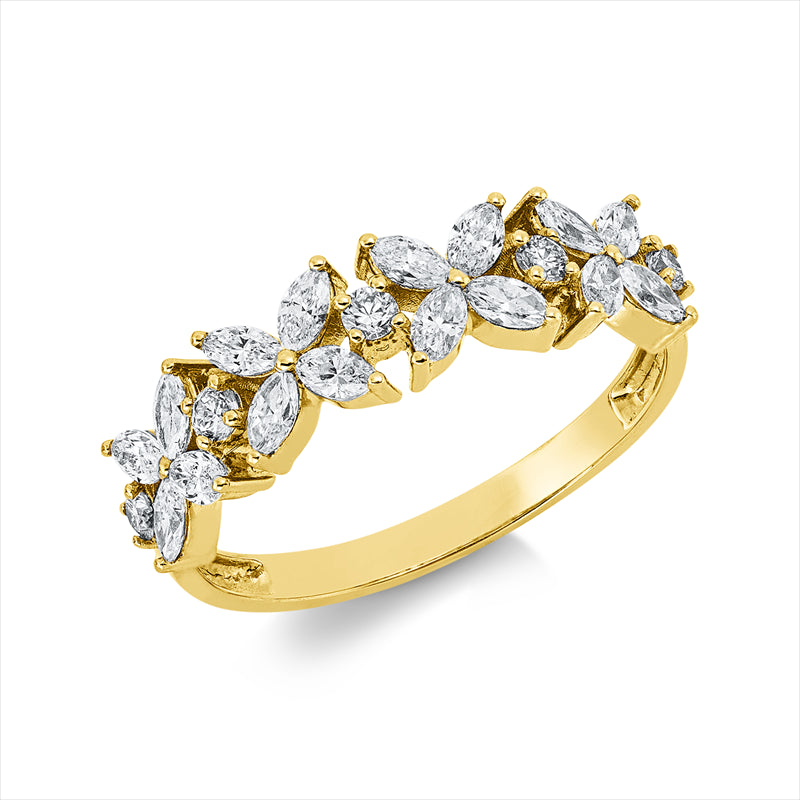 Ring    aus 750/-18 Karat Gelbgold mit 21 Diamanten 0